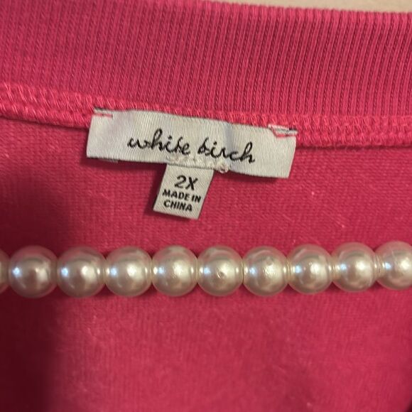 White Birch Pink Oversized Sequin Sweatshirt size 2x - Picture 4 of 5